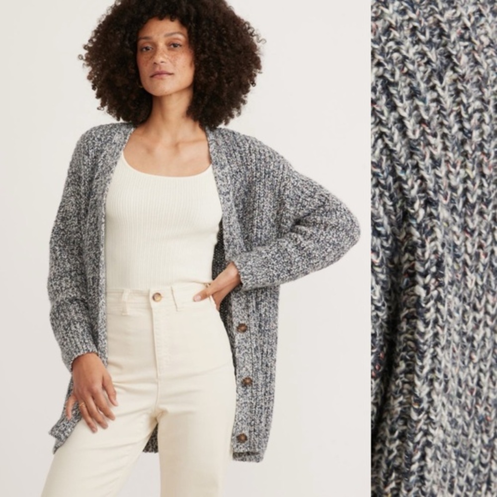 Marine Layer Quinn Oversize Cardigan, Blue Multi, size S NWT